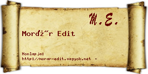 Morár Edit névjegykártya