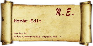 Morár Edit névjegykártya